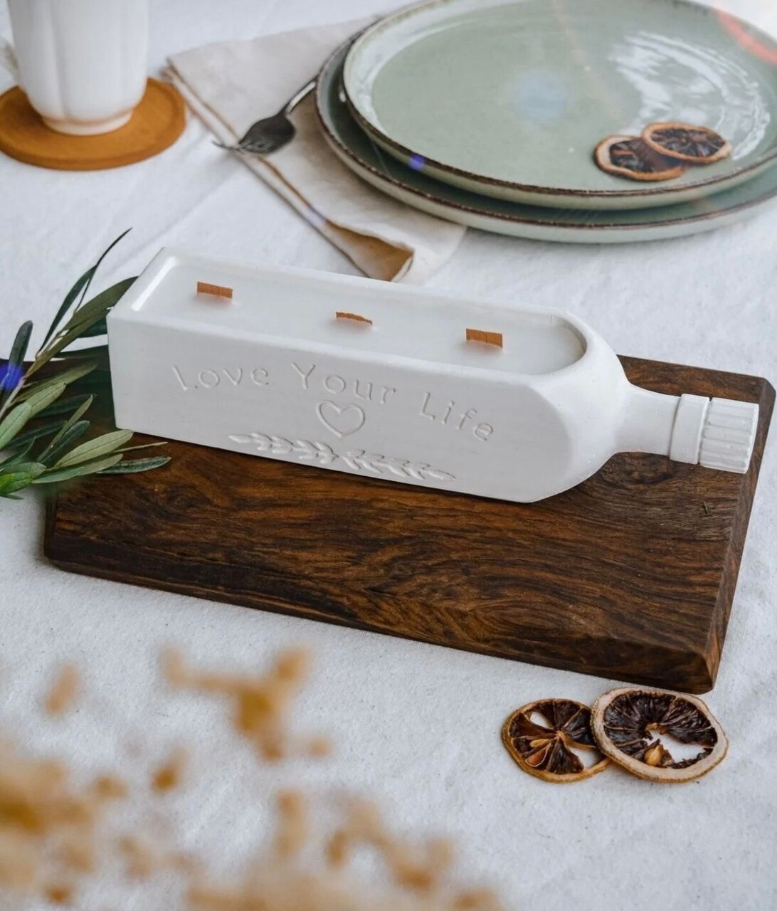 Lumanare, Ers1236, 25x6.5 cm, Alb - imagine 4